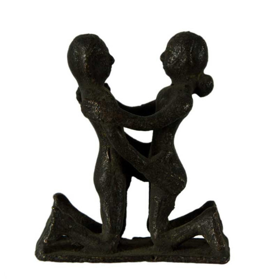 Figurine Érotique En Laiton – Couple Artisanal Du Népal