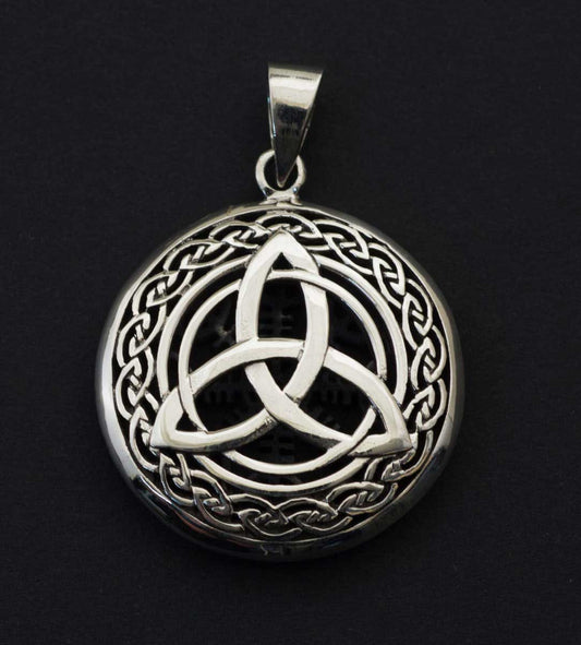 Pendentif Viking Aegishjalmur & Triskel Double Face en Argent Massif 925