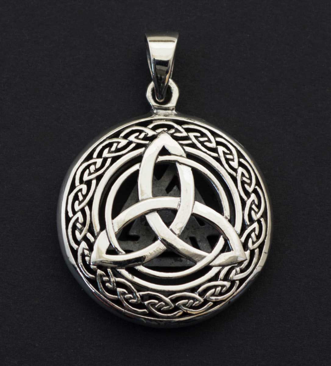 Pendentif Viking Valknut & Triskel Double Face en Argent Massif 925