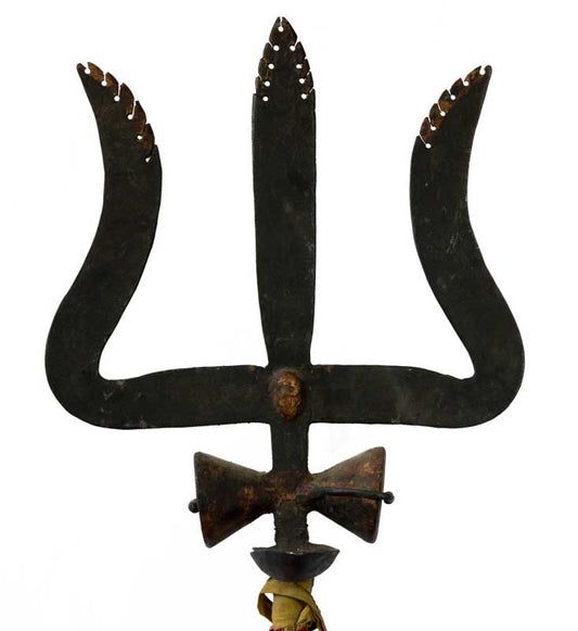 Grand Khatvanga Tibétain Tête de Mort – Trishul Trident de Shiva en Métal