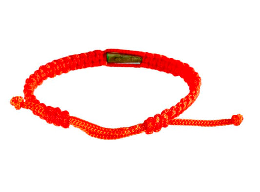 Bracelet Bouddhiste Sai Sin Orange avec Takrut – Tradition Thaïlandaise