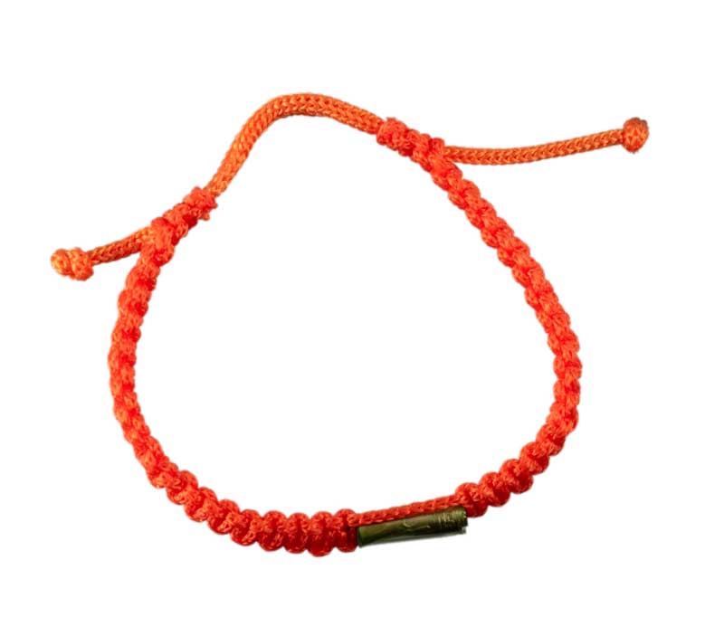 Bracelet Bouddhiste Sai Sin Orange avec Takrut – Tradition Thaïlandaise