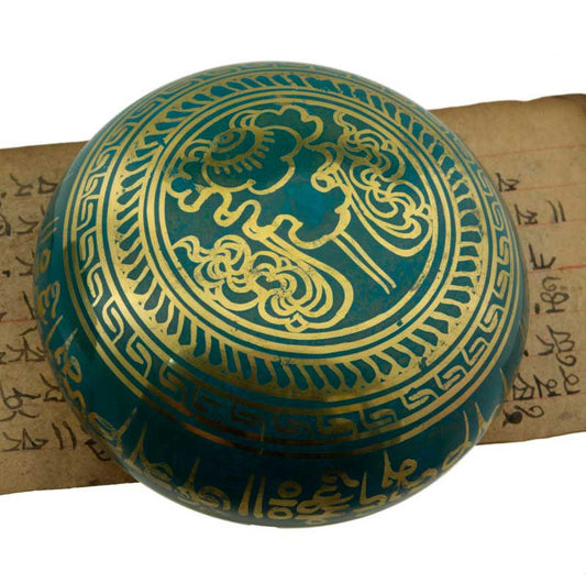 Bol Chantant du Bengale – Finition Turquoise (584 Hz) 11.5cm