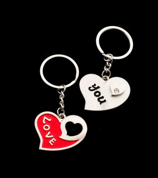 Lot de 2 Porte-Clés « I Love You » – Cœur en Acier Qualité Luxe