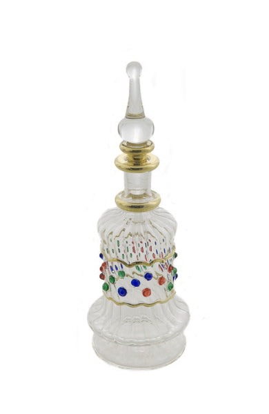 Flacon à Parfum Multicolore en Verre Soufflé – Artisanat Égyptien