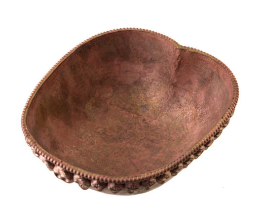 Grand Kapala Tibétain en Cuivre et Laiton – Coupe Crânienne de Rituel Tantrique