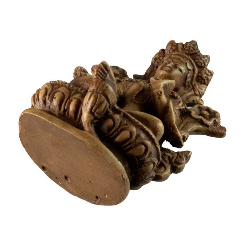 Statue Bouddhiste Tara Verte En Résine Marron Clair – Artisanat Du Népal