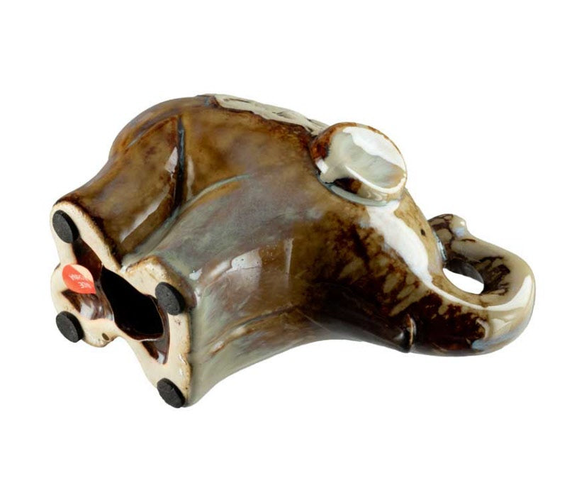Statuette Éléphant En Céramique – Trompe En L’Air, Artisanat Chinois