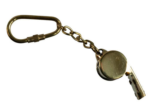 Porte-Clé Sifflet Marin en Laiton – Accessoire Nautique