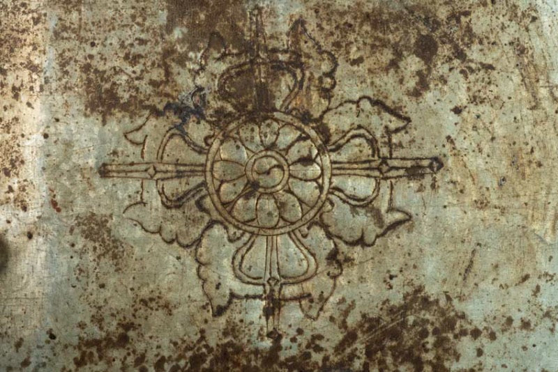 Mandala Manjushri Tibétain En Métal – Symbole De Sagesse Et D’Astrologie Bouddhiste Du Népal