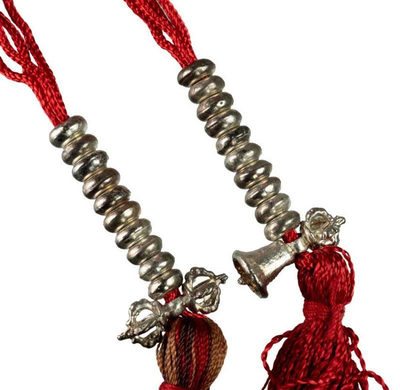 Compteur de prières à Mala tibétain – Accessoire rituel en métal patiné artisanal népalais