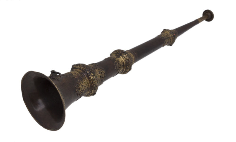 Trompe monastique tibétaine Dungchen en cuivre – Instrument rituel télescopique