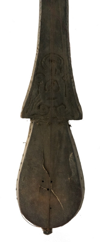 Dranyen Tungna Ancien à Tête de Cheval – Instrument de Musique Népalais 59 cm
