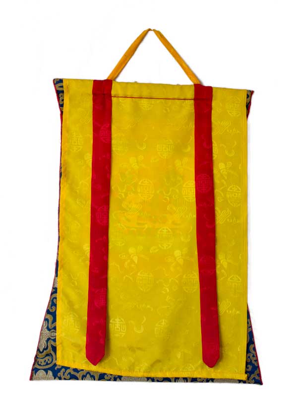 Thangka Tibétain Vaisravana Kubera – Dieu De La Richesse Et Gardien Du Monde