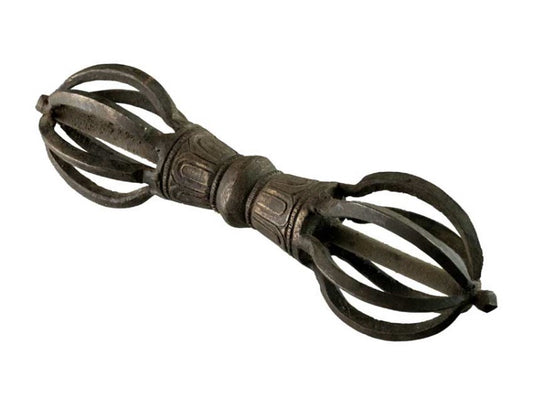 Vajra Dorje Tibétain À 7 Branches En Fer – Sceptre Rituel Bouddhiste Vajrayana – Népal