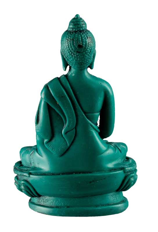 Statue Bouddha Amitabha Dhyana Mudra – Résine turquoise artisanale du Népal