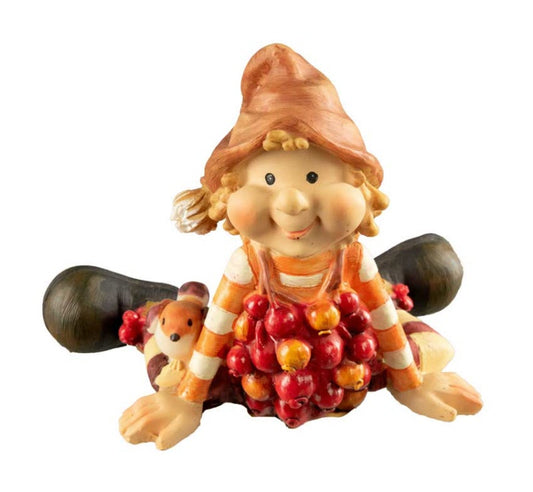 Figurine Lutin d'Automne – Elfe Esprit de la Nature en Résine