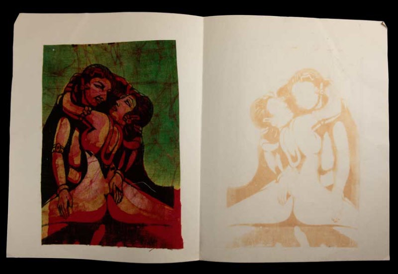 Tenture Kamasutra Batik – Miniature Érotique Indienne