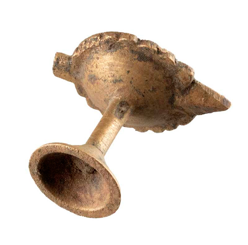 Lampe à beurre bouddhiste ancienne de monastère en laiton – offrande de lumière (50 à 100 ans)