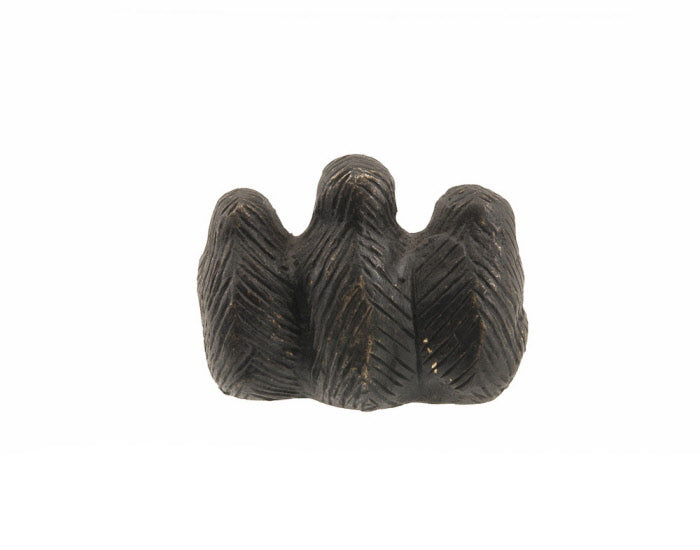 Statuette 3 Singes De La Sagesse En Laiton Patine Noire – Artisanat Indien