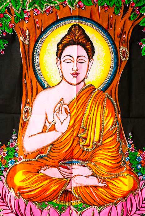 Batik Bouddha de l'Inde – Toile en Coton Artisanale