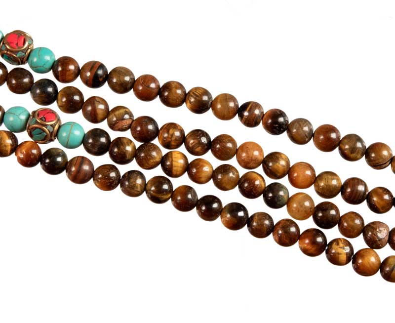 Mala Tibétain Œil De Tigre Véritable – Collier Bouddhiste Pour La Méditation