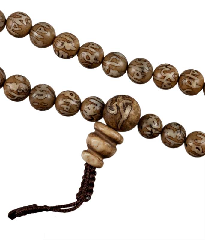 Bracelet mala en coquillage – bracelet de prières bouddhiste artisanal du Népal