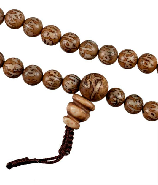 Bracelet mala en coquillage – bracelet de prières bouddhiste artisanal du Népal