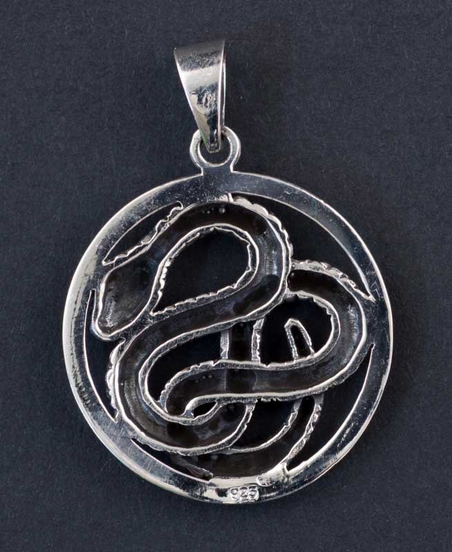 Pendentif ethnique serpent cobra Naja en argent massif 925 – Bijou artisanal protecteur