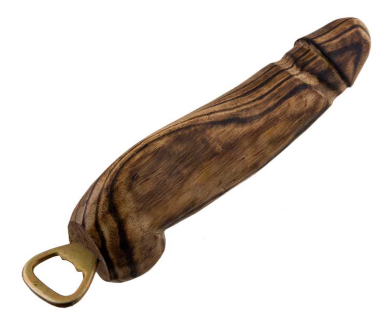 Décapsuleur Zizi En Bois Brûlé De Suar – Objet Insolite Artisanal D’Indonésie