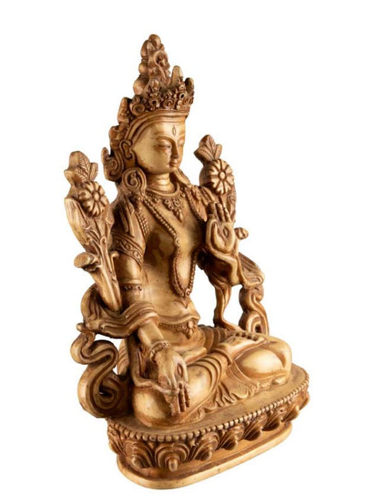 Statue Bouddhiste Tara Verte En Résine – Symbole De Compassion Et De Protection
