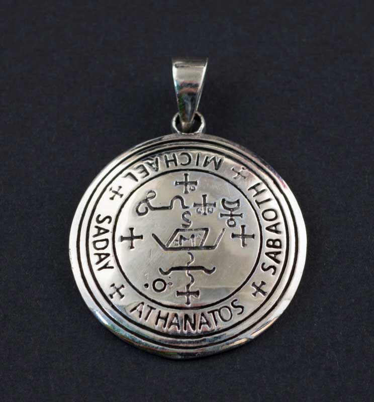 Pendentif sceau de l’Archange Saint Michel (Michaël) – sigil talisman en argent massif 925