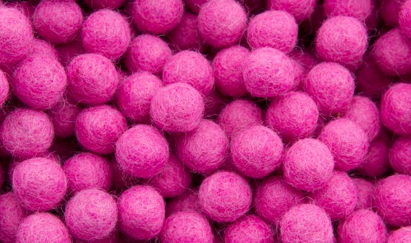Perles En Feutrine De Laine Roses Du Népal 1 et 1,5 Cm – Lot De 50 Boules Artisanales
