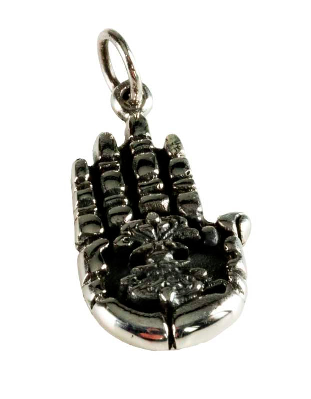 Pendentif Main de Bouddha Vajra en Argent 925
