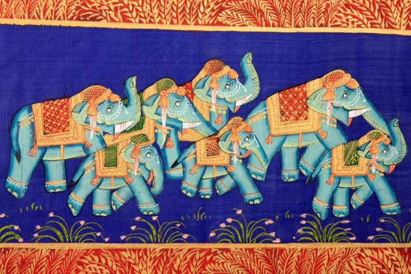Peinture Moghole Indienne – Éléphant Royal Majestueux
