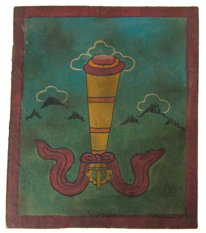 Tsakli Khadga – Peinture Miniature Tibétaine Rituelle Artisanat Himalayen