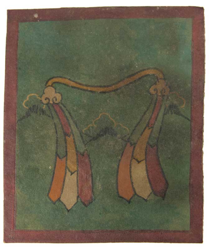 Tsakli Nœud Coulant – Peinture Miniature Tibétaine Rituelle Artisanat Himalayen