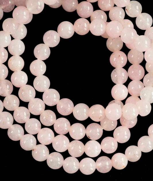 Mala Tibétain 108 Perles En Quartz Rose Naturel 6 mm – Collier Bouddhiste Artisanal