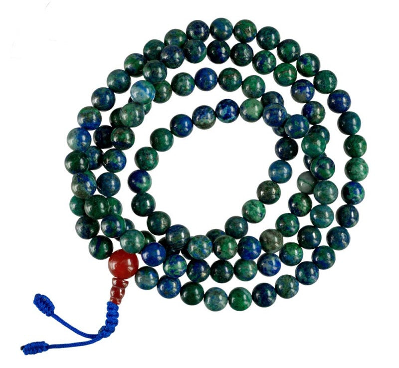 Mala Tibétain Azurite – Collier Bouddhiste 108 Perles