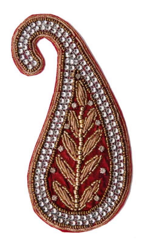Grand Écusson Brodé Cachemire Avec Strass – Artisanat Indien