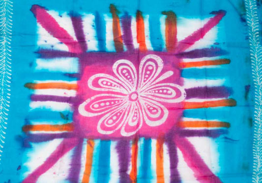 Batik du Sri Lanka Fleur de Vie – Peinture Artisanale sur Coton