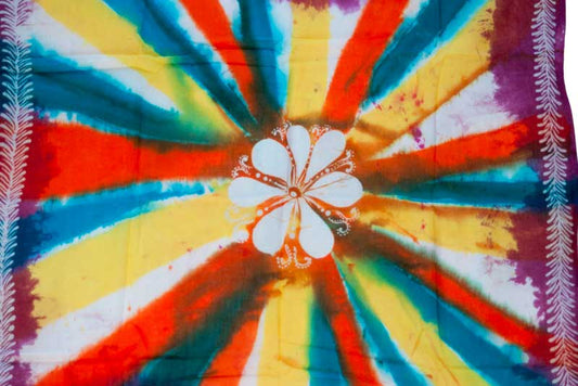 Batik du Sri Lanka Fleur et Espoir – Peinture Artisanale sur Coton