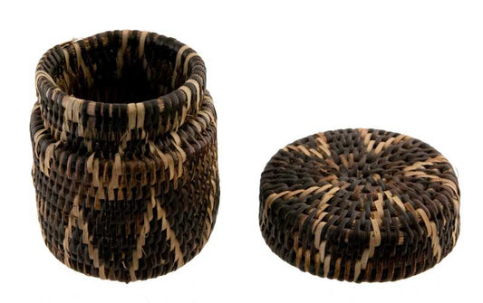 Boîte À Bijoux Ronde En Vannerie Nito – Artisanat Mangyan Des Philippines