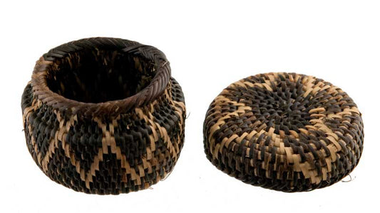 Boîte À Bijoux Ronde En Vannerie Nito – Artisanat Mangyan Des Philippines