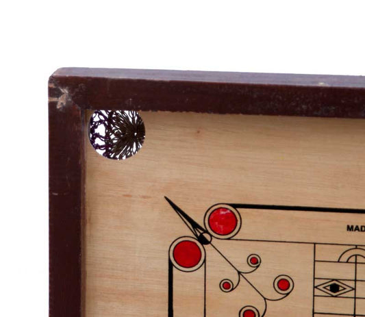 Ancien Carrom Indien en Bois – Jeu Traditionnel Artisanal 49 cm