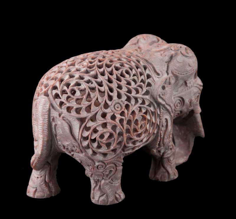 Statue Éléphant En Stéatite – Grand Modèle – Artisanat Indien
