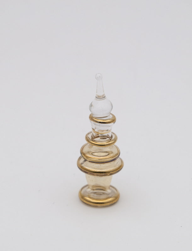 Flacon À Parfum Doré En Verre Soufflé – Artisanat Égyptien
