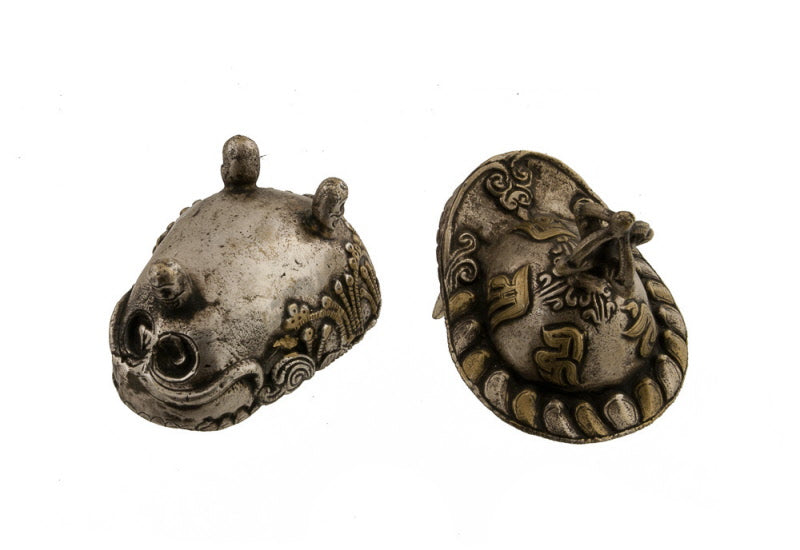 Coupe Kapala Tibétaine Ciselée en Métal – Objet Rituel Bouddhiste Tantrique