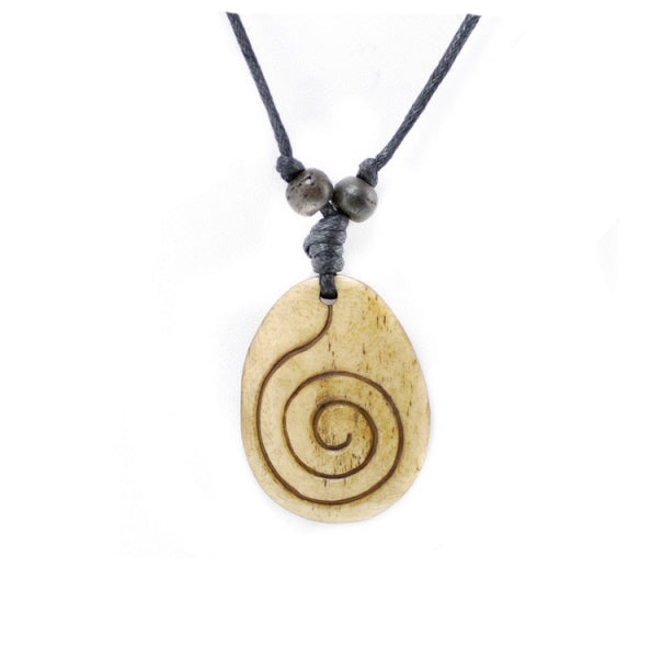 Collier Pendentif Spirale Maori En Os De Yak