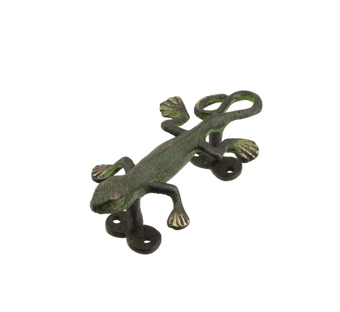 Poignée De Porte Lézard En Alliage De Cuivre Patiné – Artisanat Indien